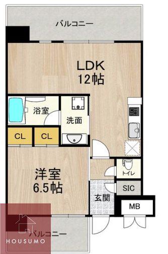 PHOERME城北公園(1LDK/8階)の間取り写真