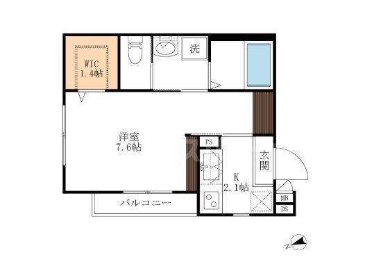 グランへーベル(1K/3階)の間取り写真