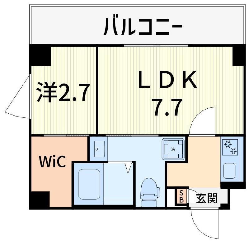 アルファコート青砥4(1DK/4階)の間取り写真