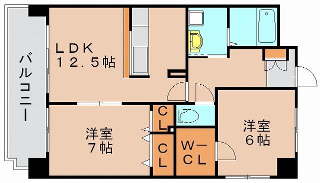 オイコス ケイ(2LDK/3階)の間取り写真