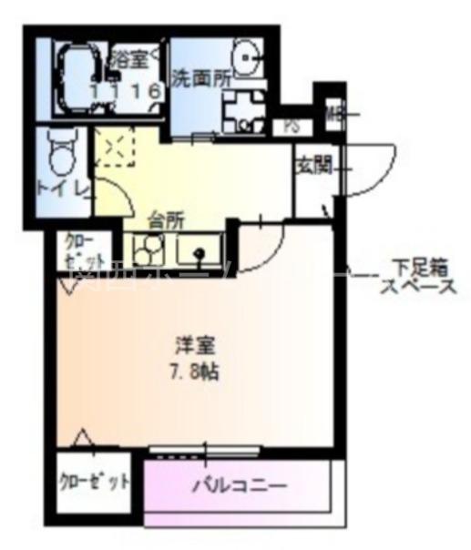 フジパレス滝井元町II番館(1K/3階)の間取り写真
