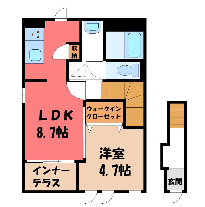 ドリーム シーティー(1LDK/2階)の間取り写真