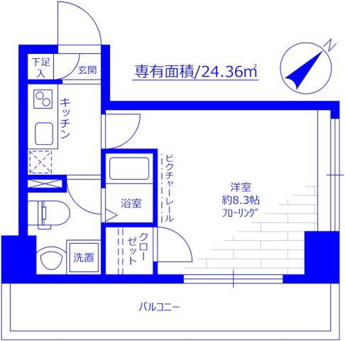 レグラス横浜西口(1K/7階)の間取り写真