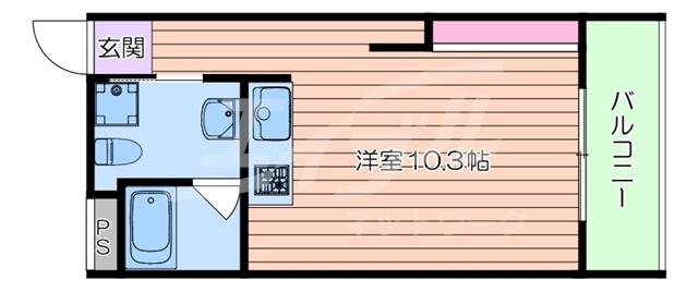 BRING (ワンルーム/2階)の間取り写真