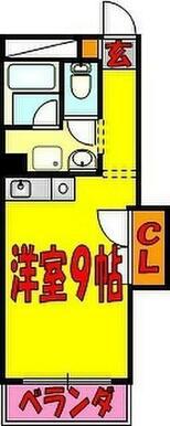 ダイコー代継橋(ワンルーム/3階)の間取り写真