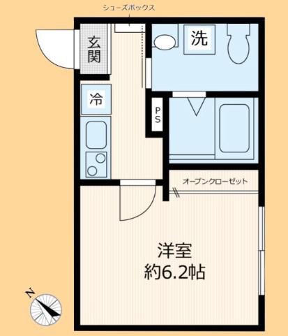 ERFOLG新座(1K/1階)の間取り写真