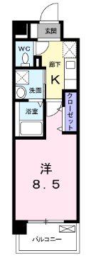マナメゾン 白金(1K/3階)の間取り写真
