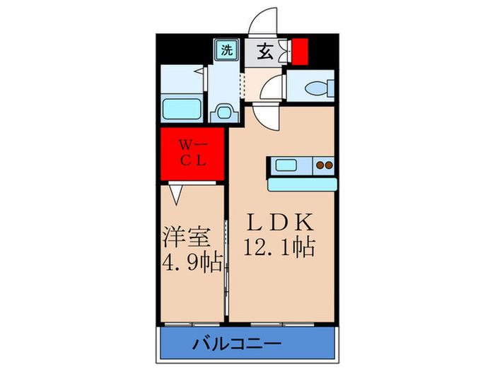 パルクレール(1LDK/3階)の間取り写真
