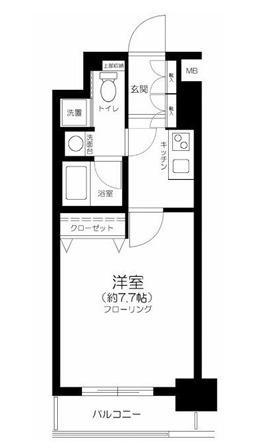プレールドゥーク京橋(1K/3階)の間取り写真