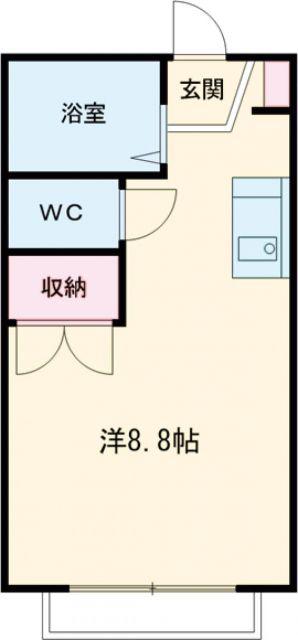WISTARIA(ワンルーム/2階)の間取り写真