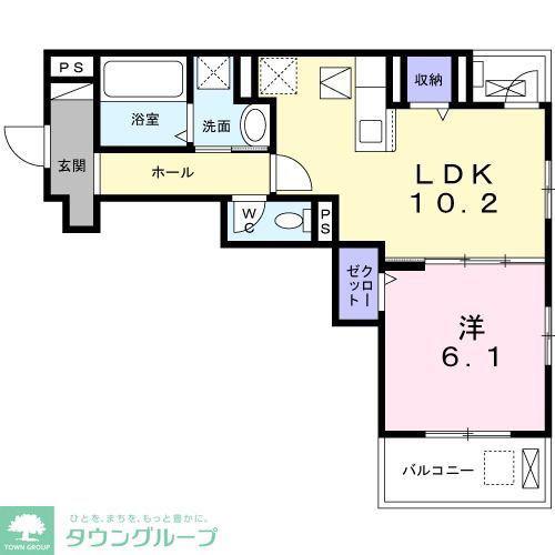 メリッサ(1LDK/1階)の間取り写真