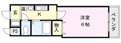 フィレンツェ船場南(1K/3階)の間取り写真