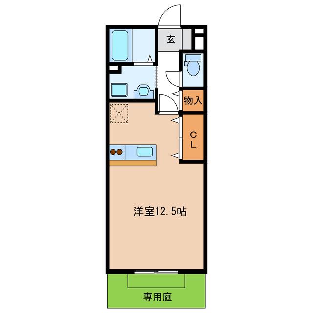 BELLE COURT(ワンルーム/1階)の間取り写真