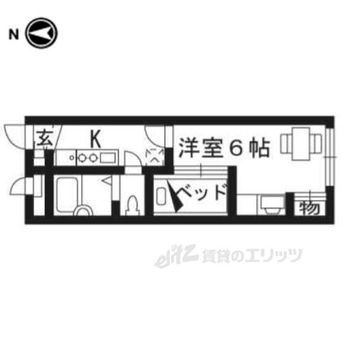 レオパレス川端御池(1K/2階)の間取り写真