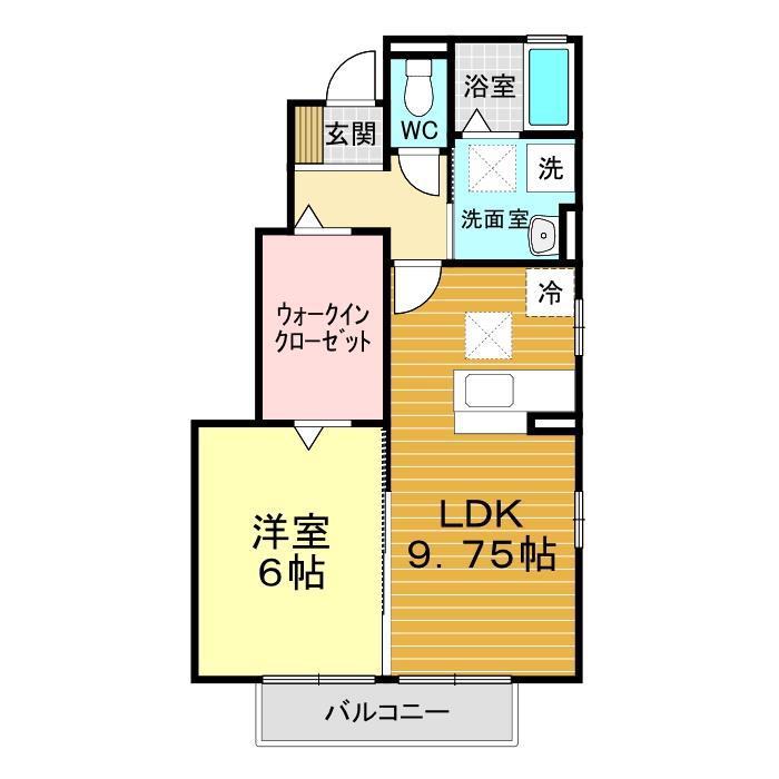 プラム・ヴィレッジII(1LDK/1階)の間取り写真