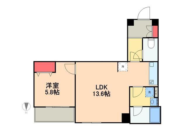 コンフォリア銀座イースト(1LDK/6階)の間取り写真