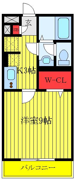 カレント上板橋(1K/1階)の間取り写真