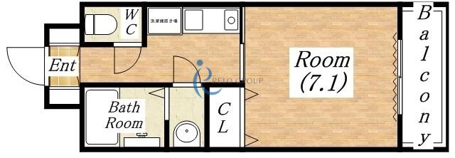 グレンパーク中川(1K/8階)の間取り写真