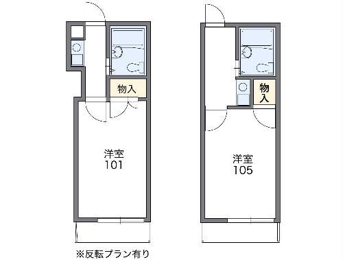 レオパレスハーモニーハイツ川崎(1K/1階)の間取り写真