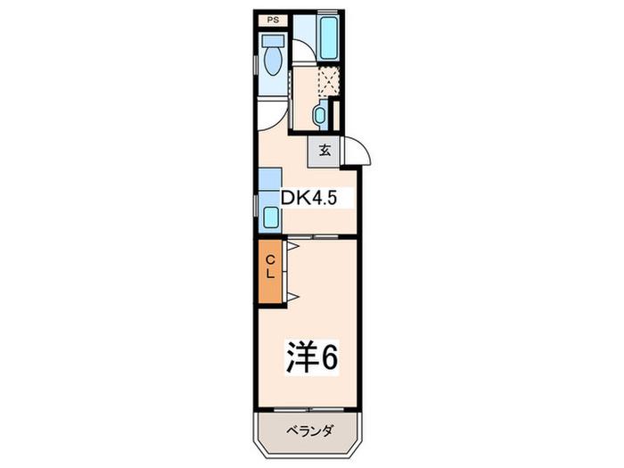グロッタ・ロゼ(1DK/1階)の間取り写真