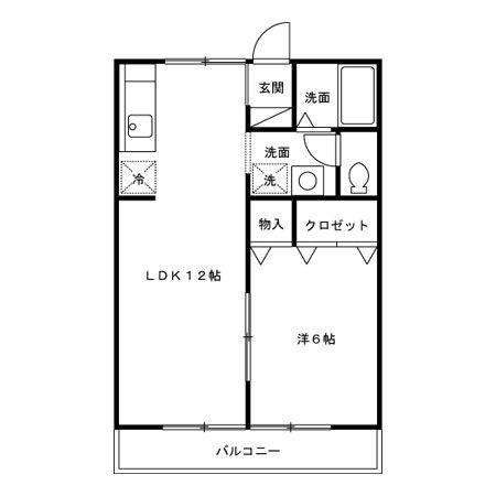 アーバンライフ II/III(1LDK/1階)の間取り写真