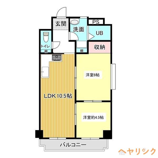 ヨゼフハイム(2LDK/4階)の間取り写真