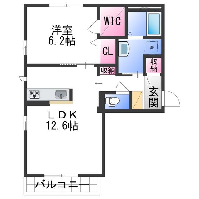 シャーメゾンNANRYU(1LDK/3階)の間取り写真
