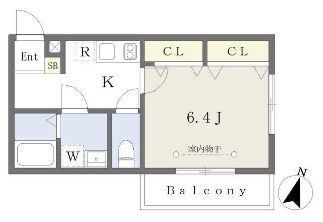 ブルーオアシス西大宮(1K/2階)の間取り写真