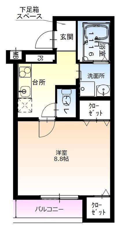 フジパレス十三北Ⅱ番館(1K/1階)の間取り写真