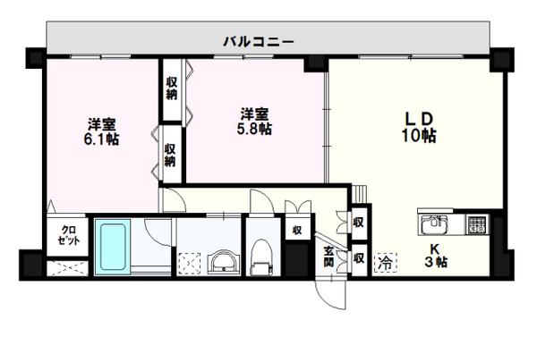 レフィナード新札幌(2LDK/8階)の間取り写真