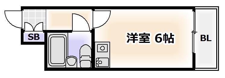 朝日プラザ天王寺東ピエタテール(ワンルーム/5階)の間取り写真