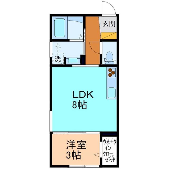AILES(1LDK/2階)の間取り写真