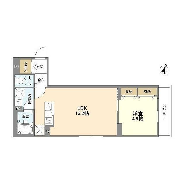 ウェルスクエア渋谷本町 部屋番号103(1LDK/1階)の間取り写真