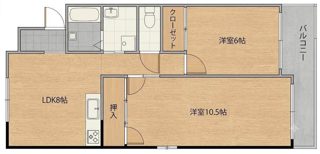 ハイツ冨士(3LDK/4階)の間取り写真