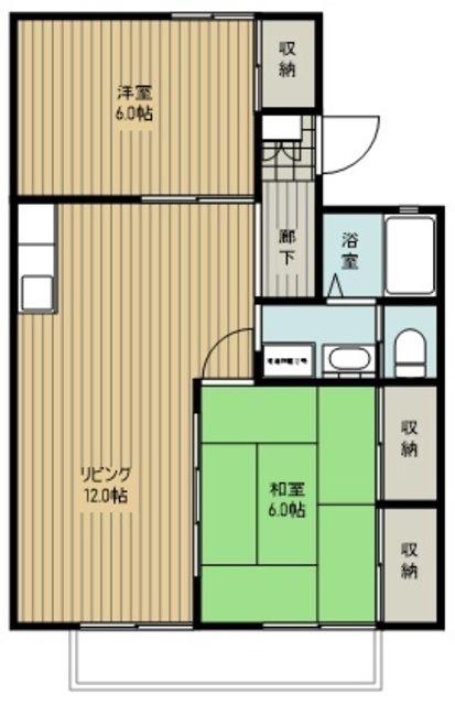 モルゲンハイム(2LDK/2階)の間取り写真
