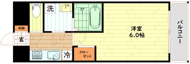 エスリードレジデンス大阪本町(1K/12階)の間取り写真