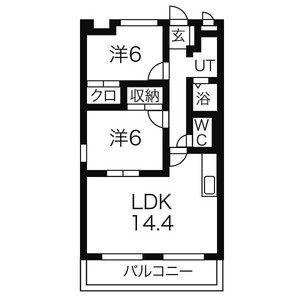 セントラルハイツ舟岡(2LDK/3階)の間取り写真