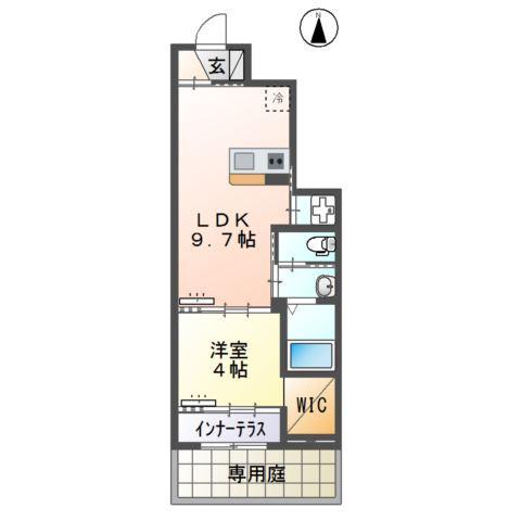 久留米白山町アパート工事(1LDK/1階)の間取り写真