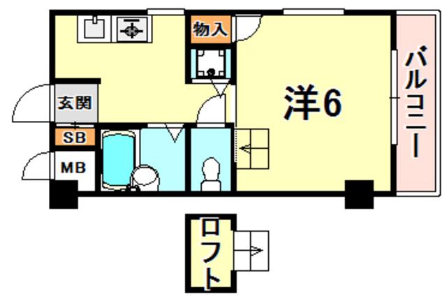 エステムコート東灘(1K/3階)の間取り写真