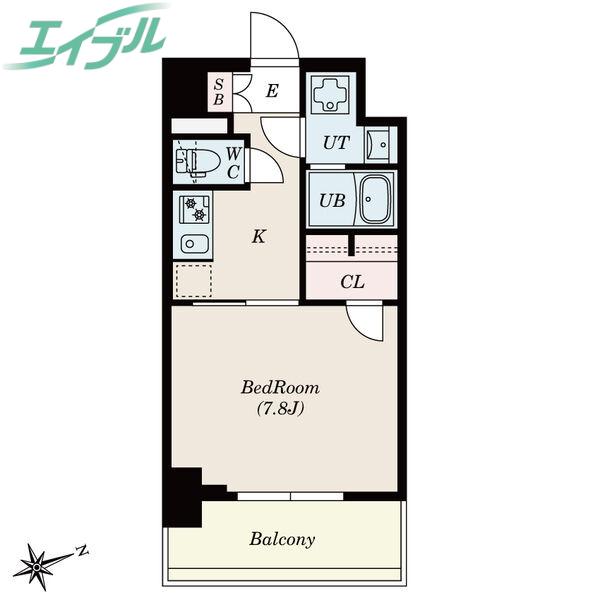 S‐RESIDENCE四日市安島ALOGGIO(1K/3階)の間取り写真