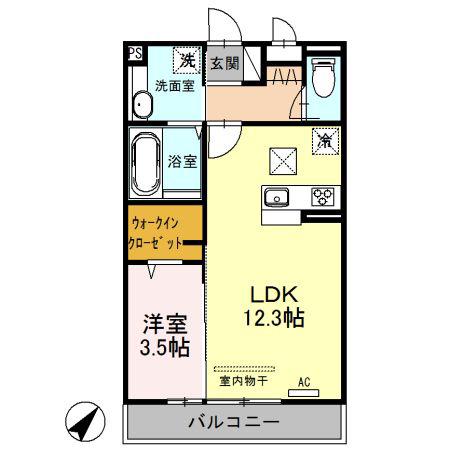 グラン・フィオーレ(1LDK/1階)の間取り写真