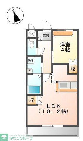 オーピュール(1LDK/3階)の間取り写真