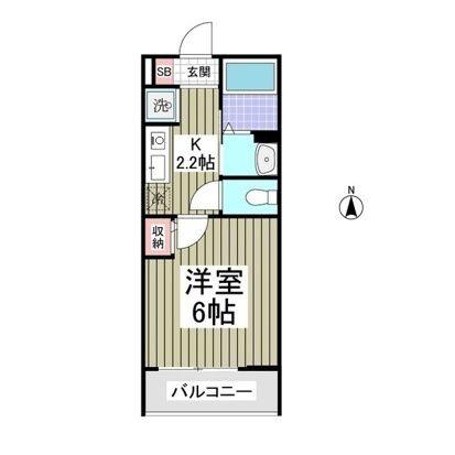 リポス瀬谷C棟(1K/2階)の間取り写真