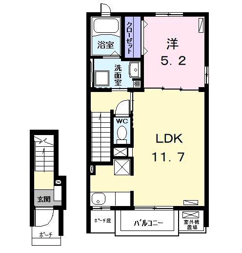 ベル アンジュ(1LDK/2階)の間取り写真