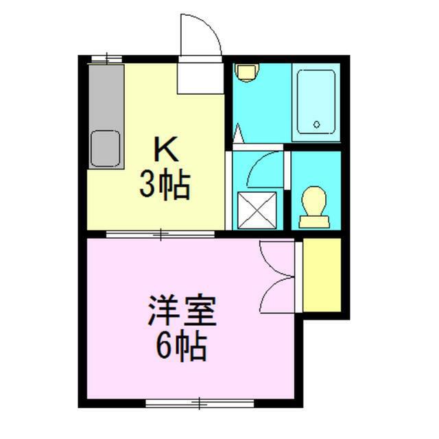 コーポ宮松(1K/1階)の間取り写真
