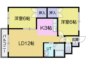 パールハイム栄町(2LDK/3階)の間取り写真