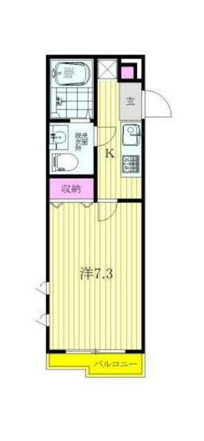ヴェルデ東中野(1K/1階)の間取り写真