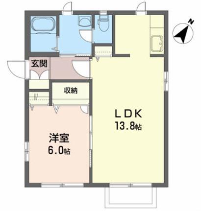 グランブルー(1LDK/2階)の間取り写真