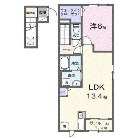 サジテール 青木島(1LDK/2階)の間取り写真