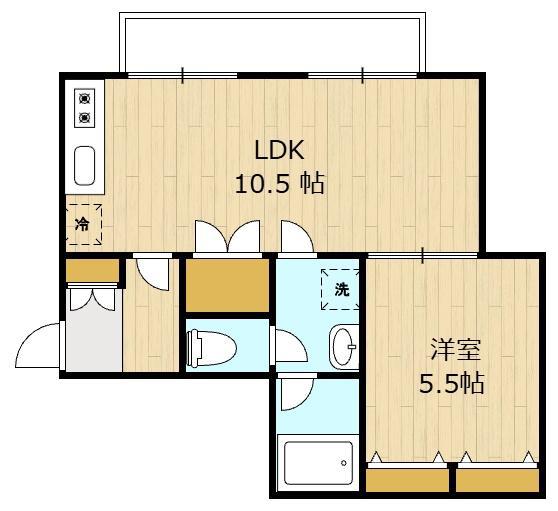 パーシモンビレッジ(1LDK/2階)の間取り写真